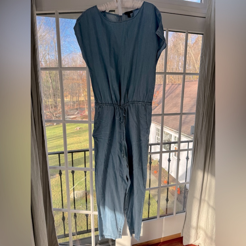 Jcrew Chambray Jumpsuit Size Medium Tie String at Waistline